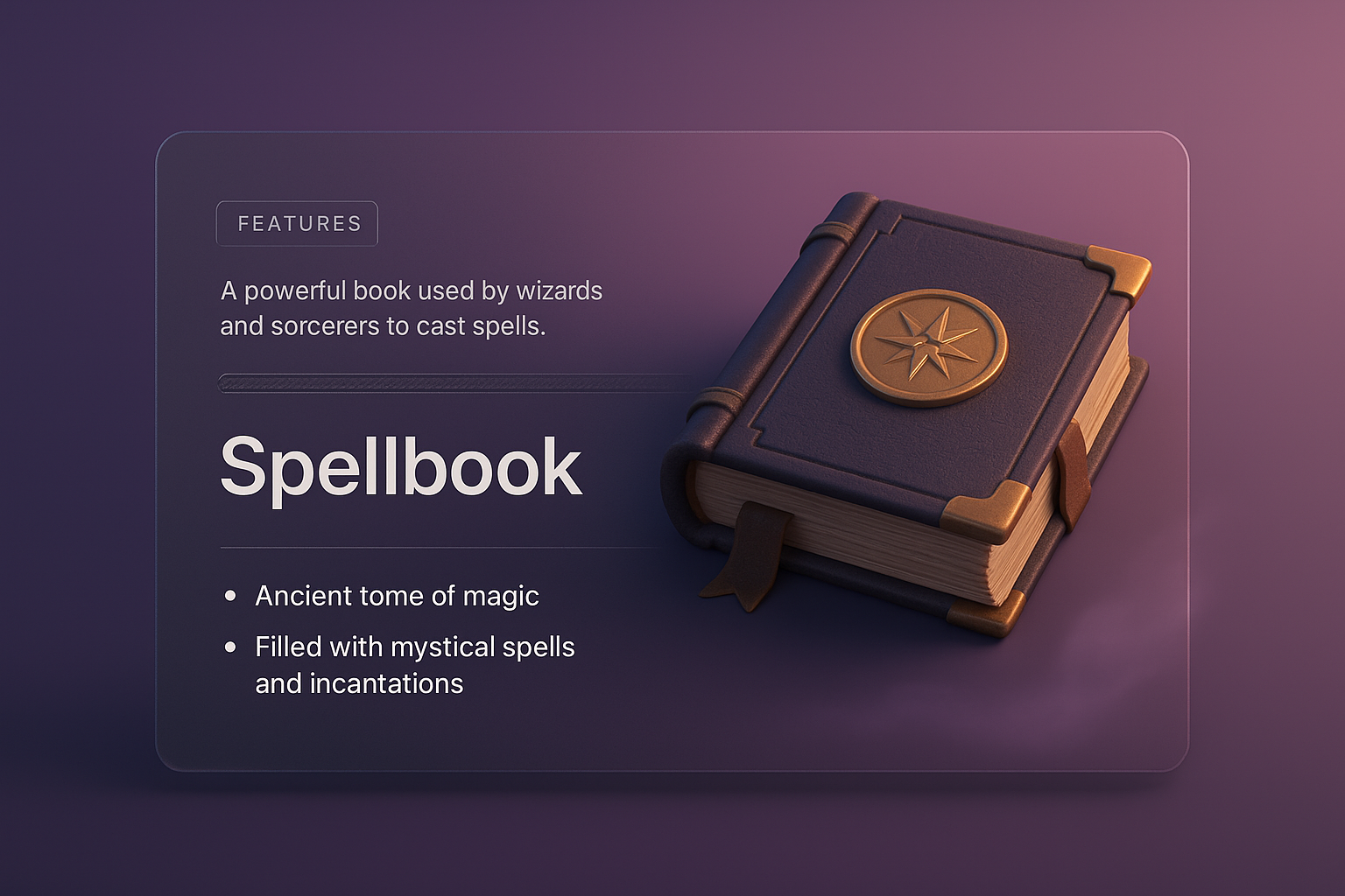 3D Illustration of a Spellbook with Mystical Elements