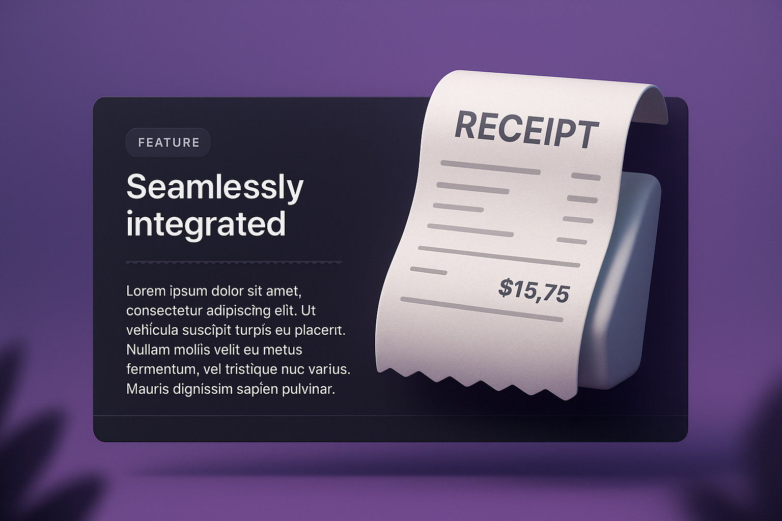 Thematic 3D Illustration of a Receipt with Integrated Design Elements