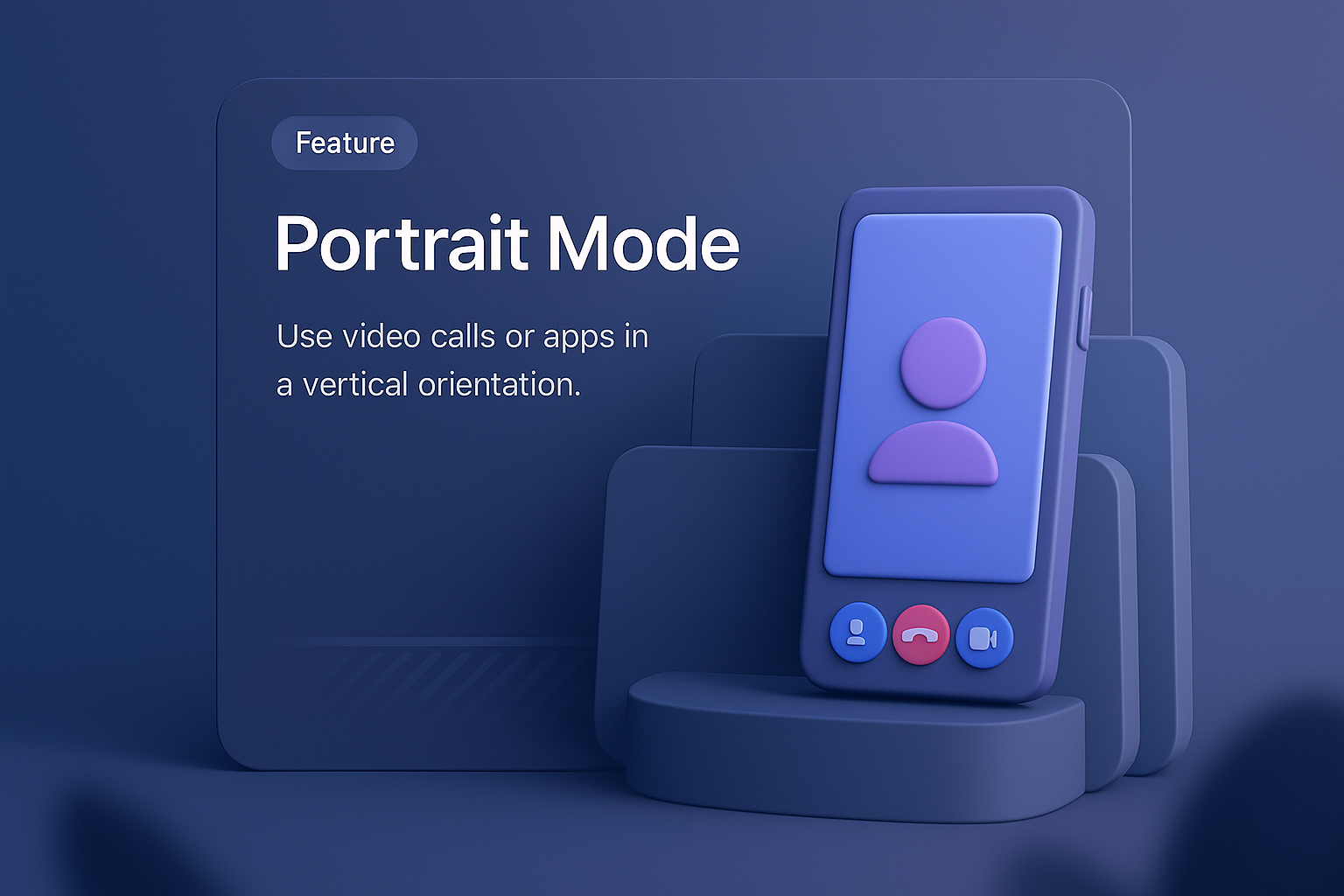 3D Illustration of Portrait Mode Feature in Modern Design