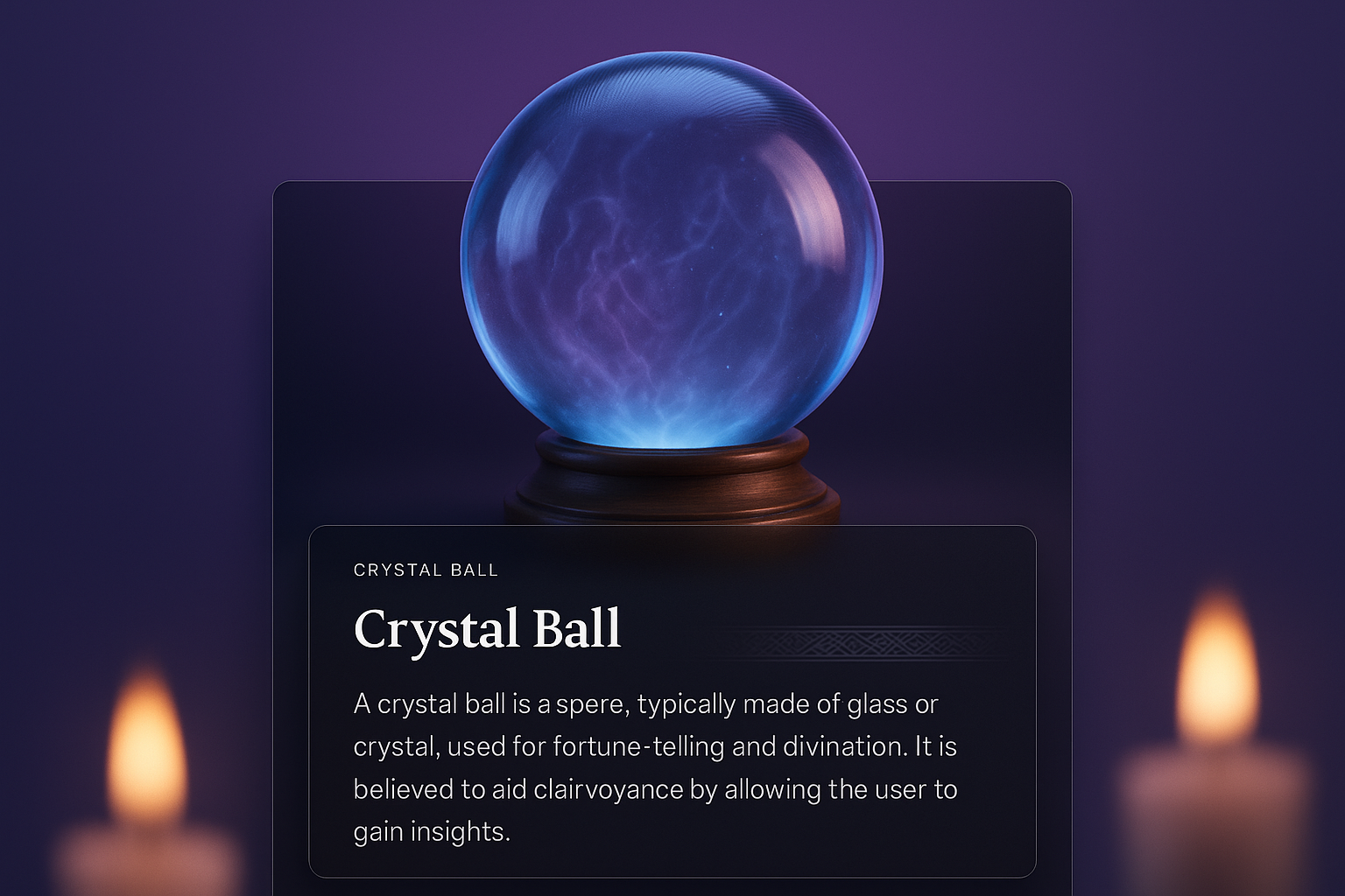 Mesmerizing Crystal Ball with Mystical Glow and Elegant Design