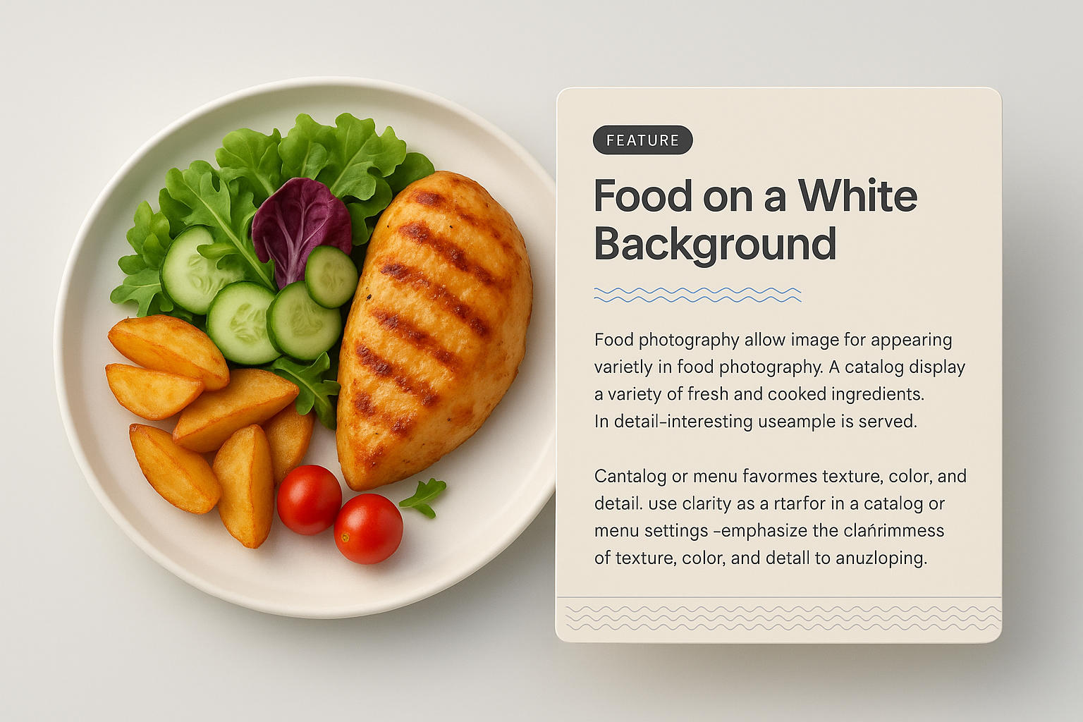 Delicious Food Presentation on White Background
