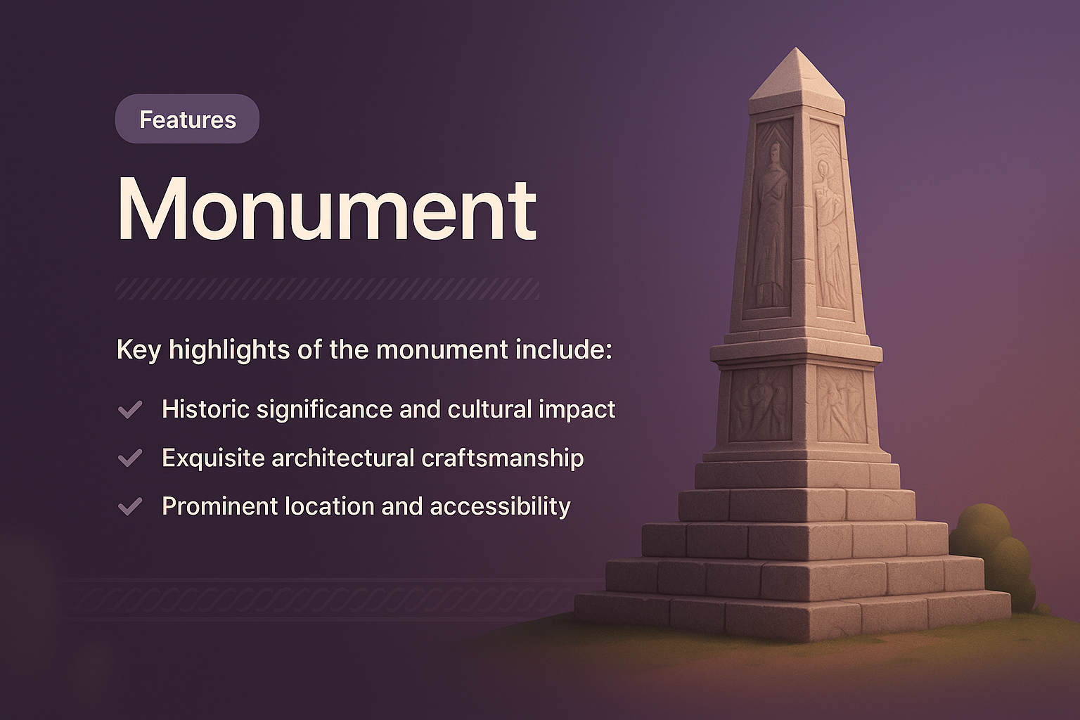3D Monument Illustration for Landing Page Design
