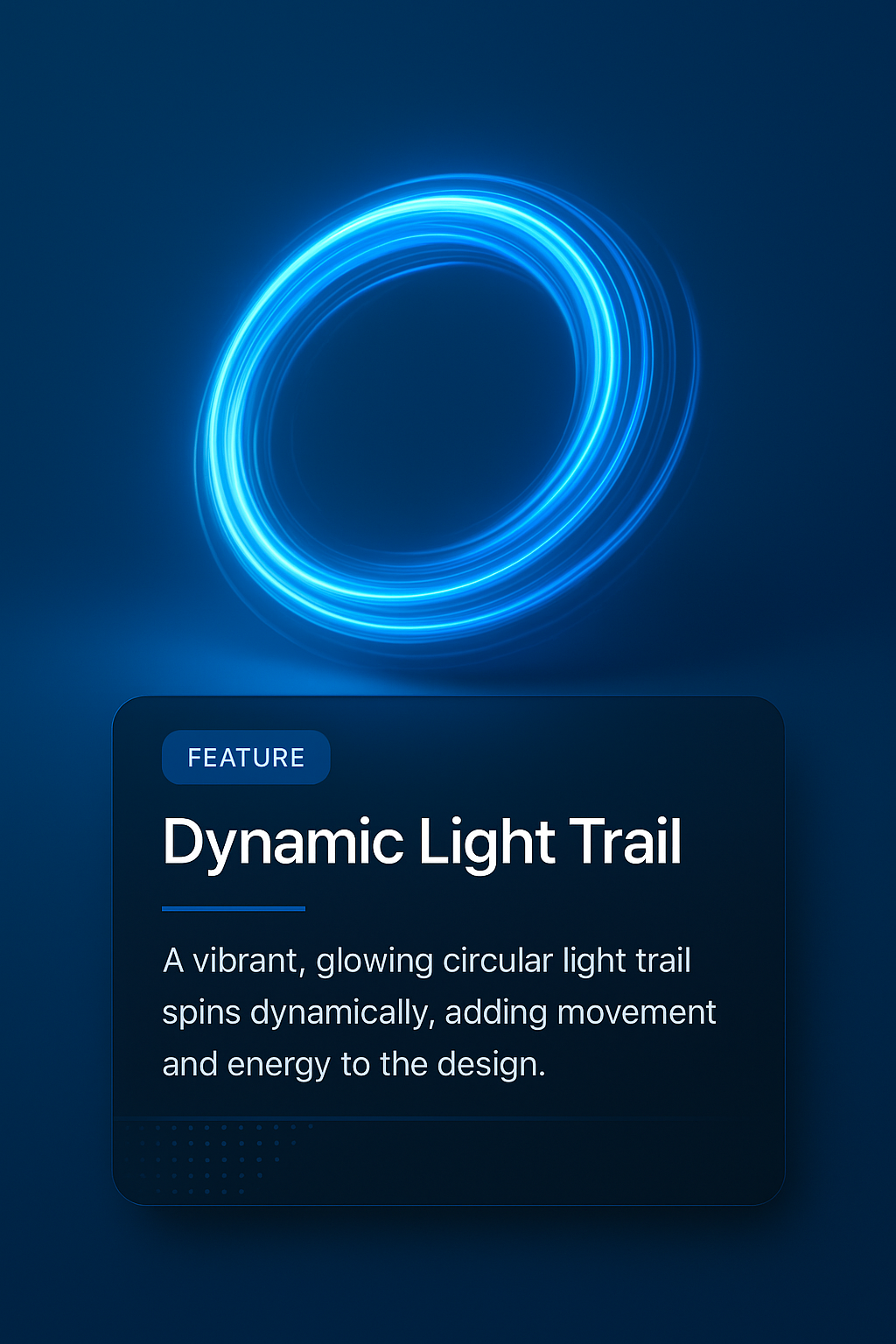 Dynamic Blue Glowing Circular Light Trail Illustration