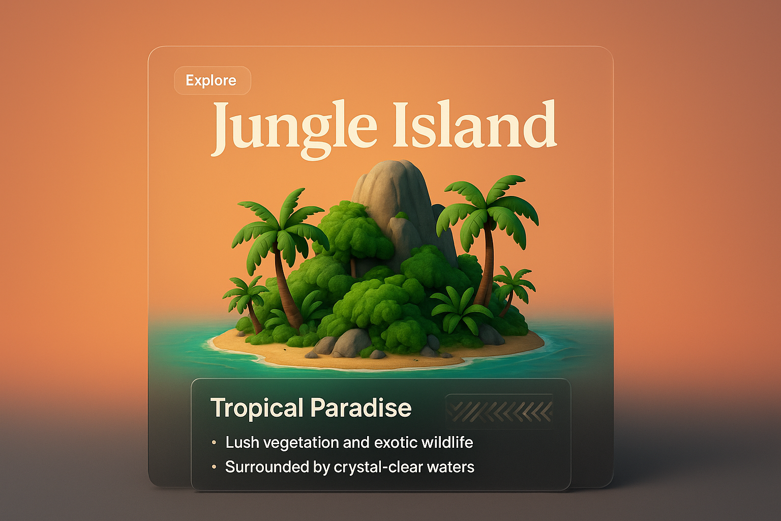 Vibrant Jungle Island Web Page Design Concept