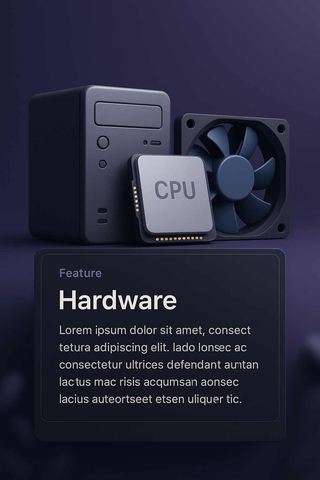 3D Illustration of Hardware Features with Realistic Design