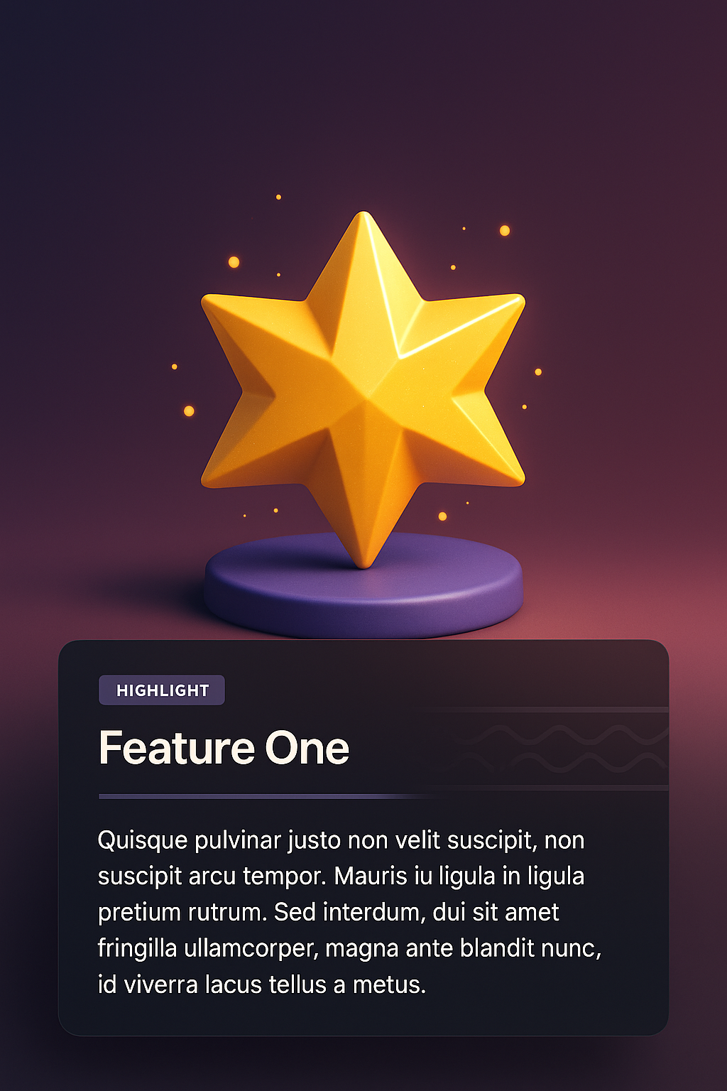 Modern Web Page Design Featuring 3D Star Illustration