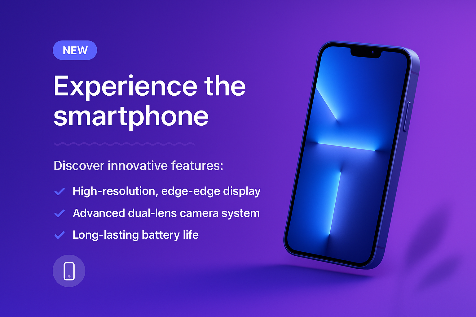 Stylish Smartphone Illustration with Features Overview