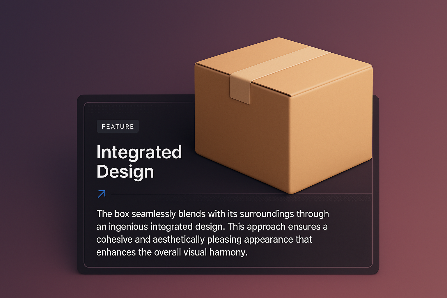 3D Illustration of a Box with Integrated Design Features