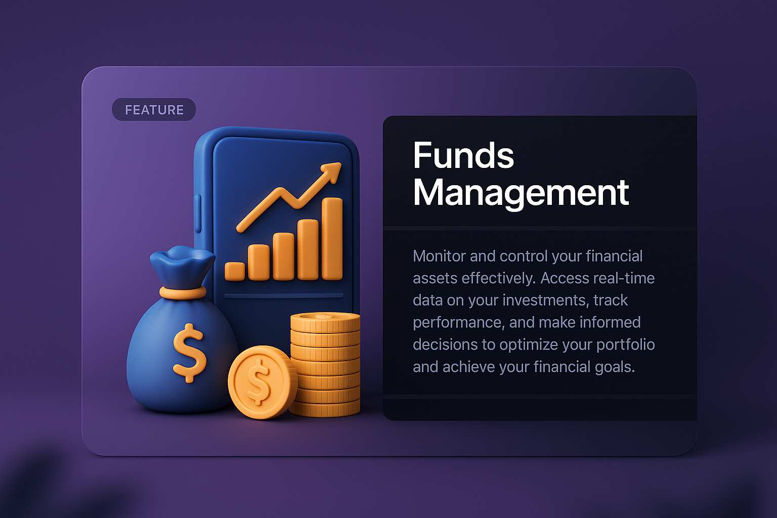 3D Web Design with Funds Management Illustration