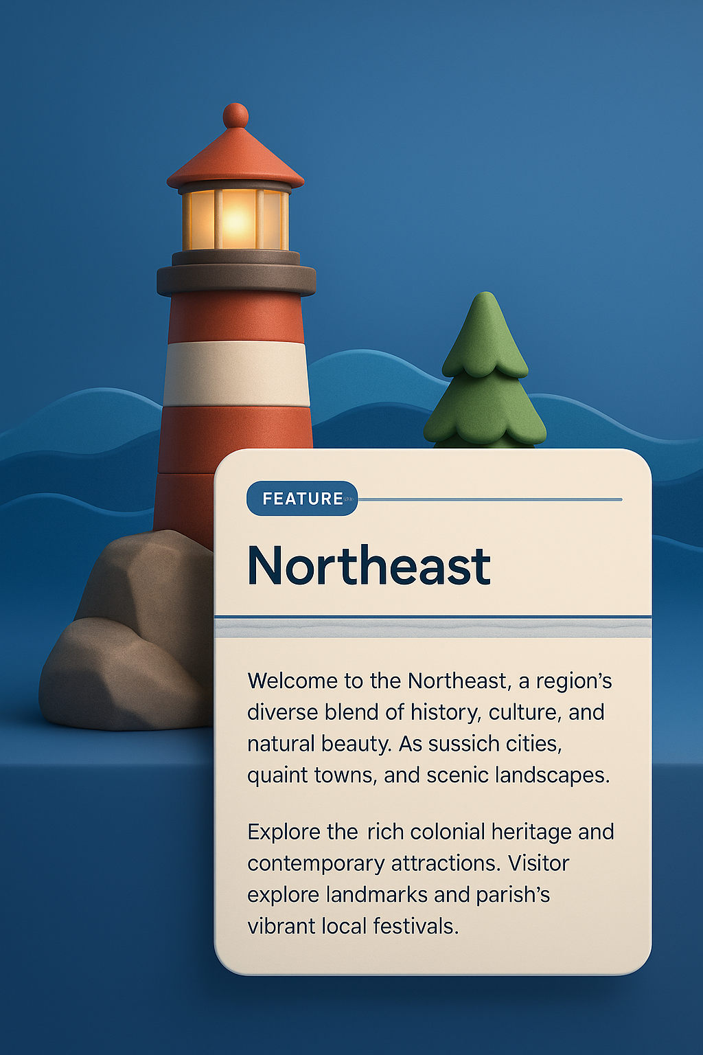 3D Design of a Northeast Themed Web Page