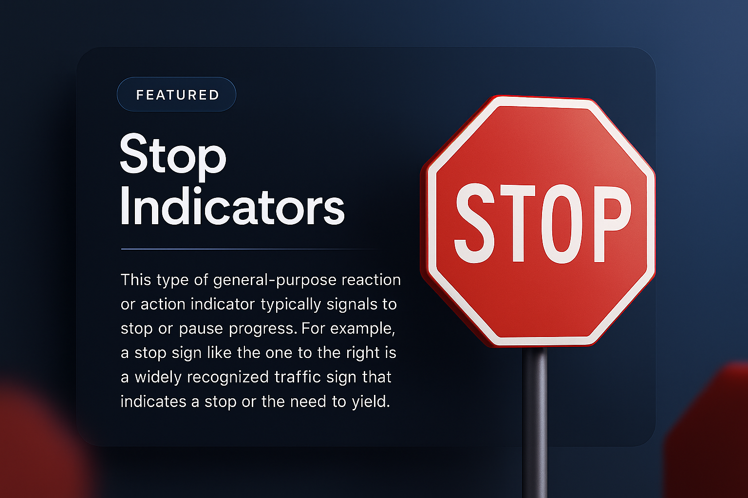 3D Stop Indicator with Background Gradient