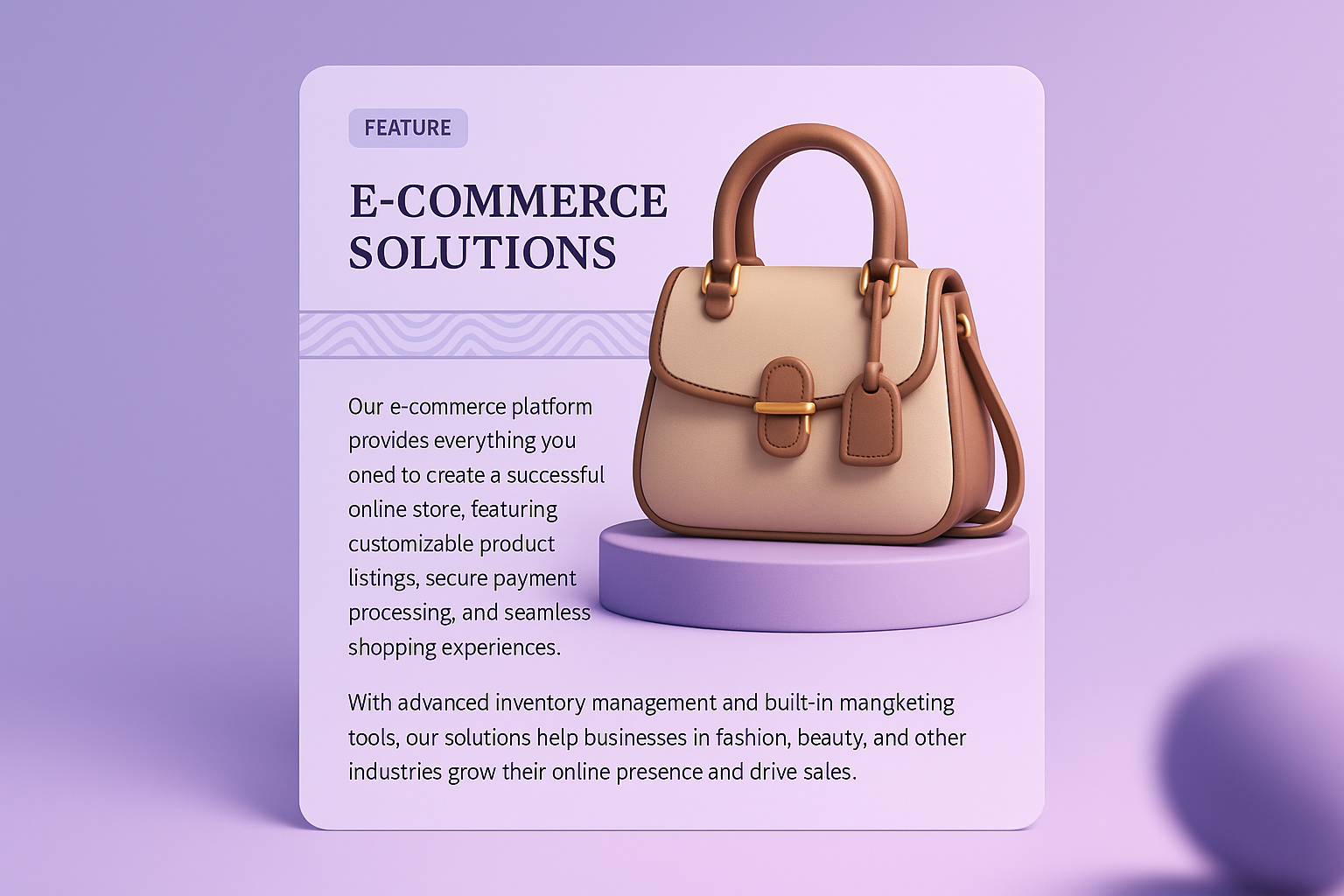 Elegant E-Commerce Web Design with 3D Illustration