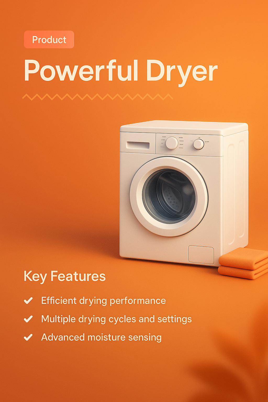 Powerful 3D Dryer Illustration for Landing Page