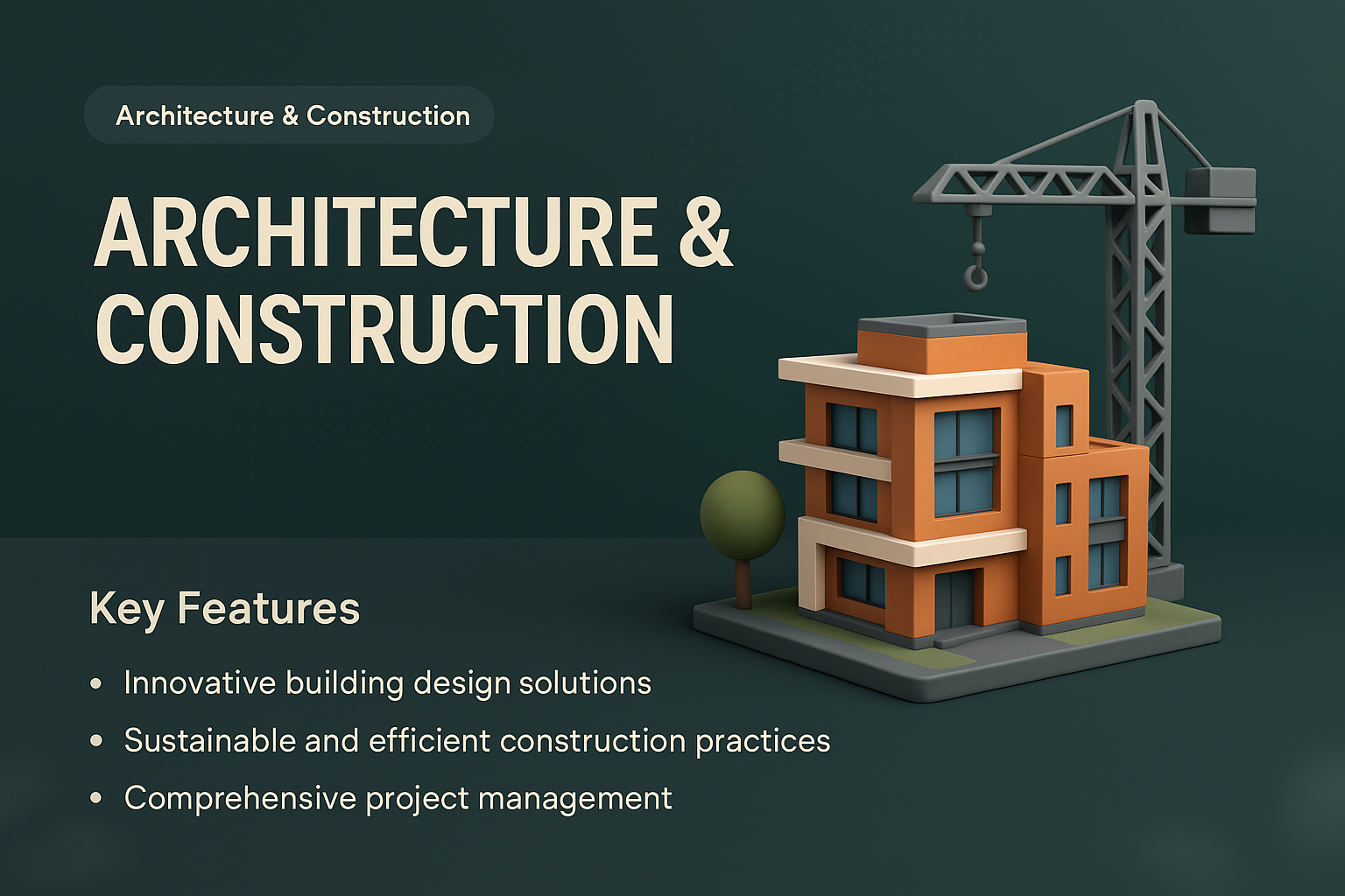 3D Architectural and Construction Landing Page Design