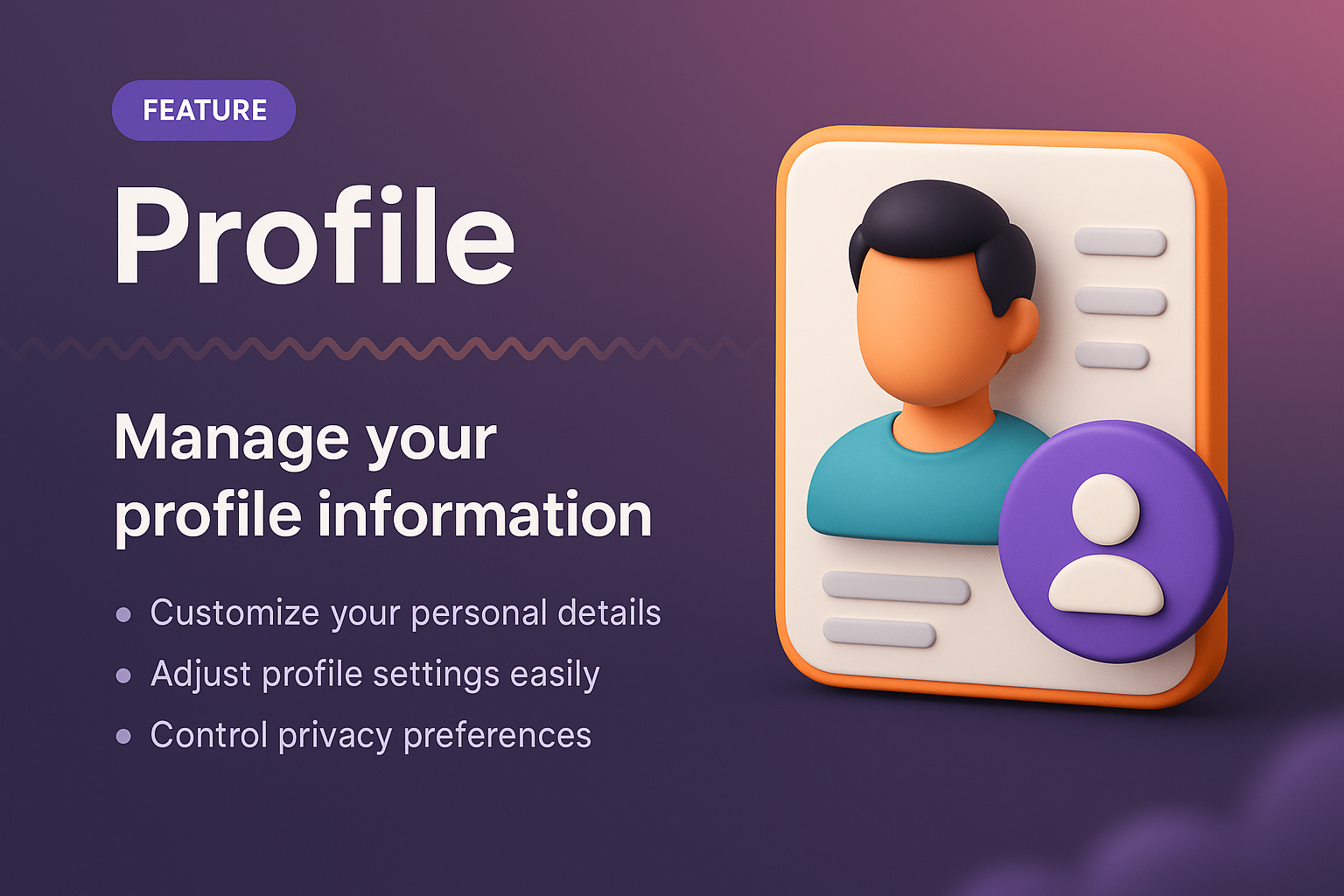 Stylish Landing Page Featuring Profile Management