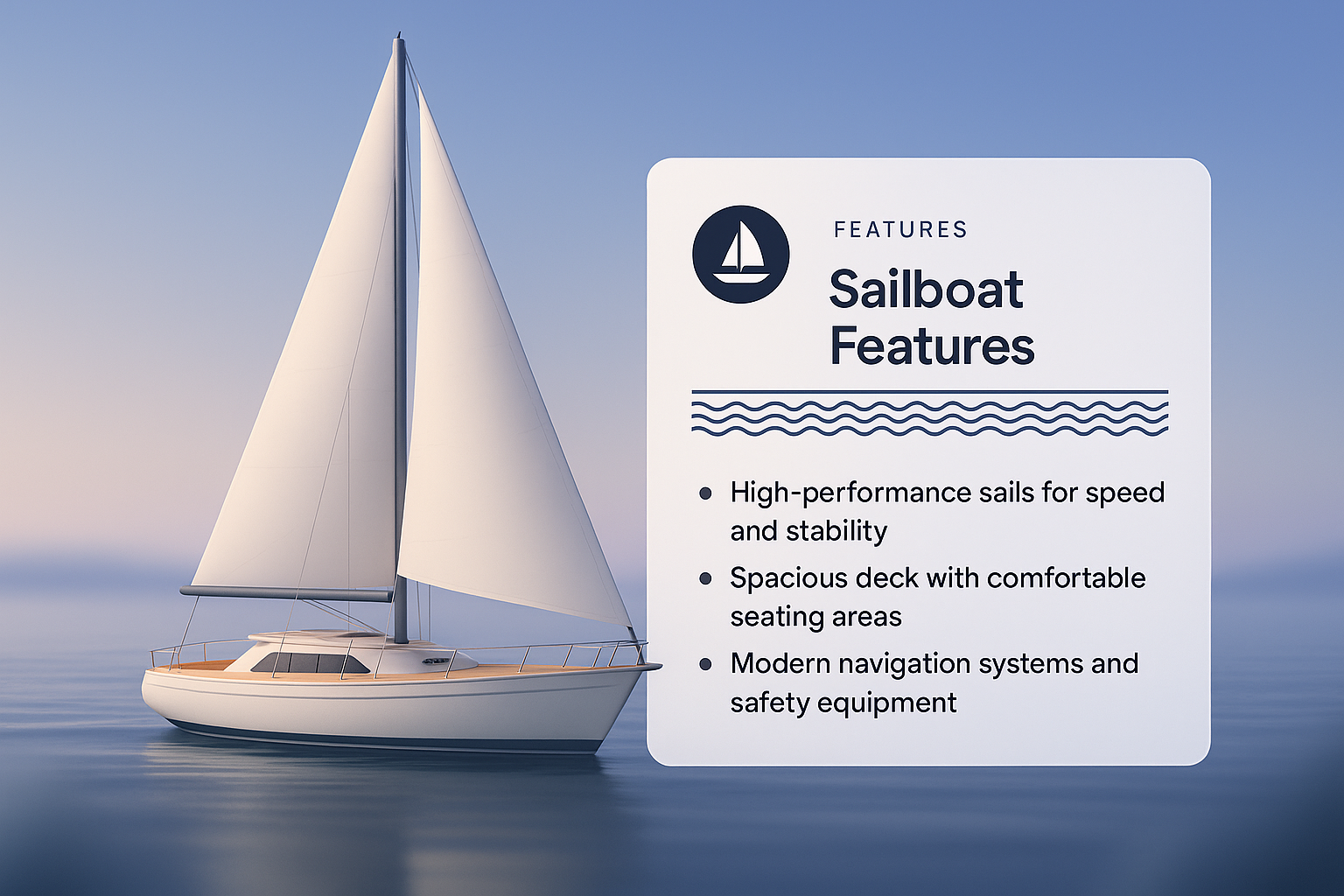 Elegant Sailboat Features with Scenic Background