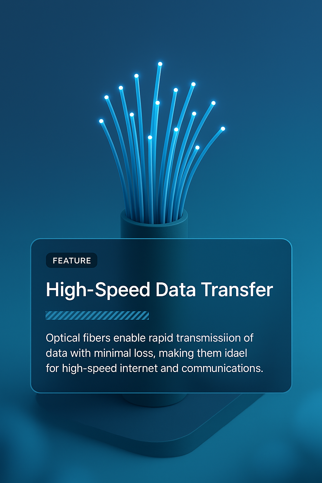 3D Optical Fiber Illustration for High-Speed Data Transfer