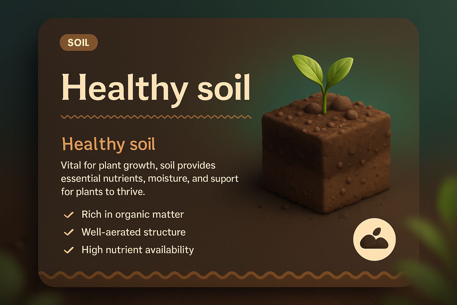 3D Illustration of Soil with Nutrient Highlights