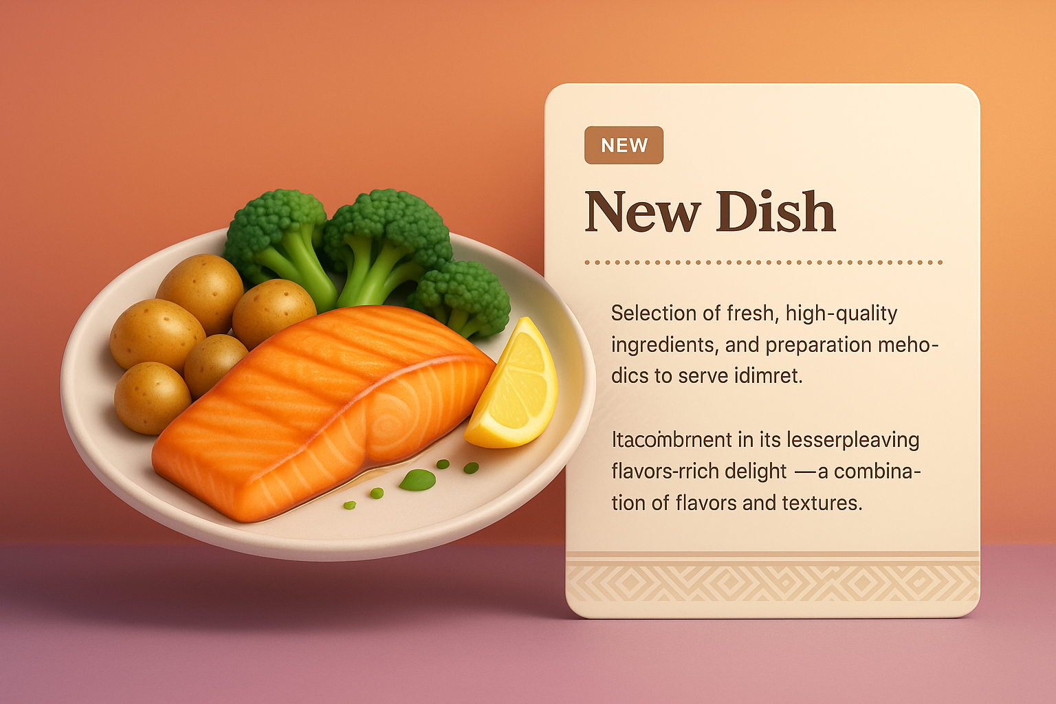 Delicious New Dish Banner Featuring Fresh Ingredients