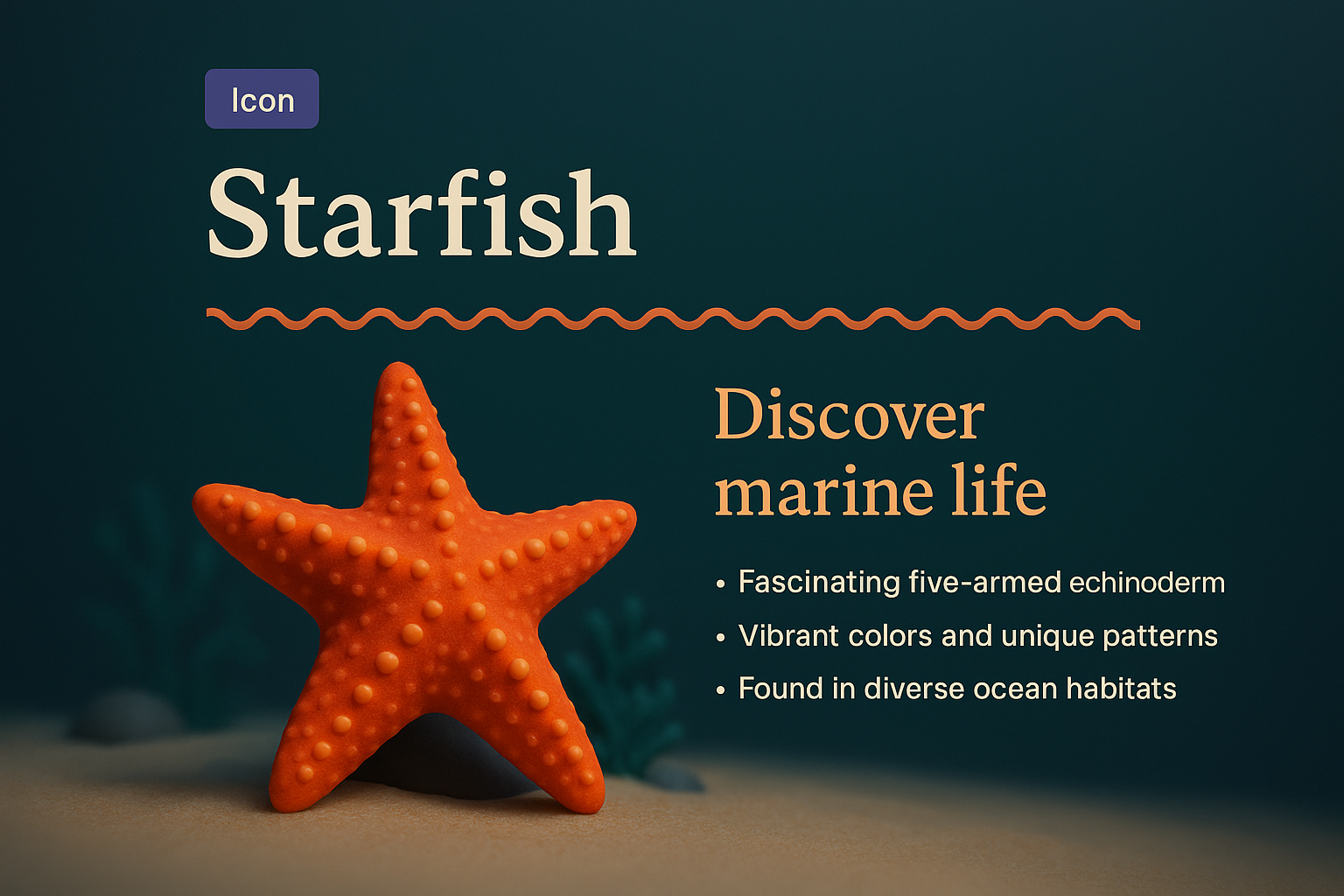 3D Starfish Design with Features and Vibrant Colors