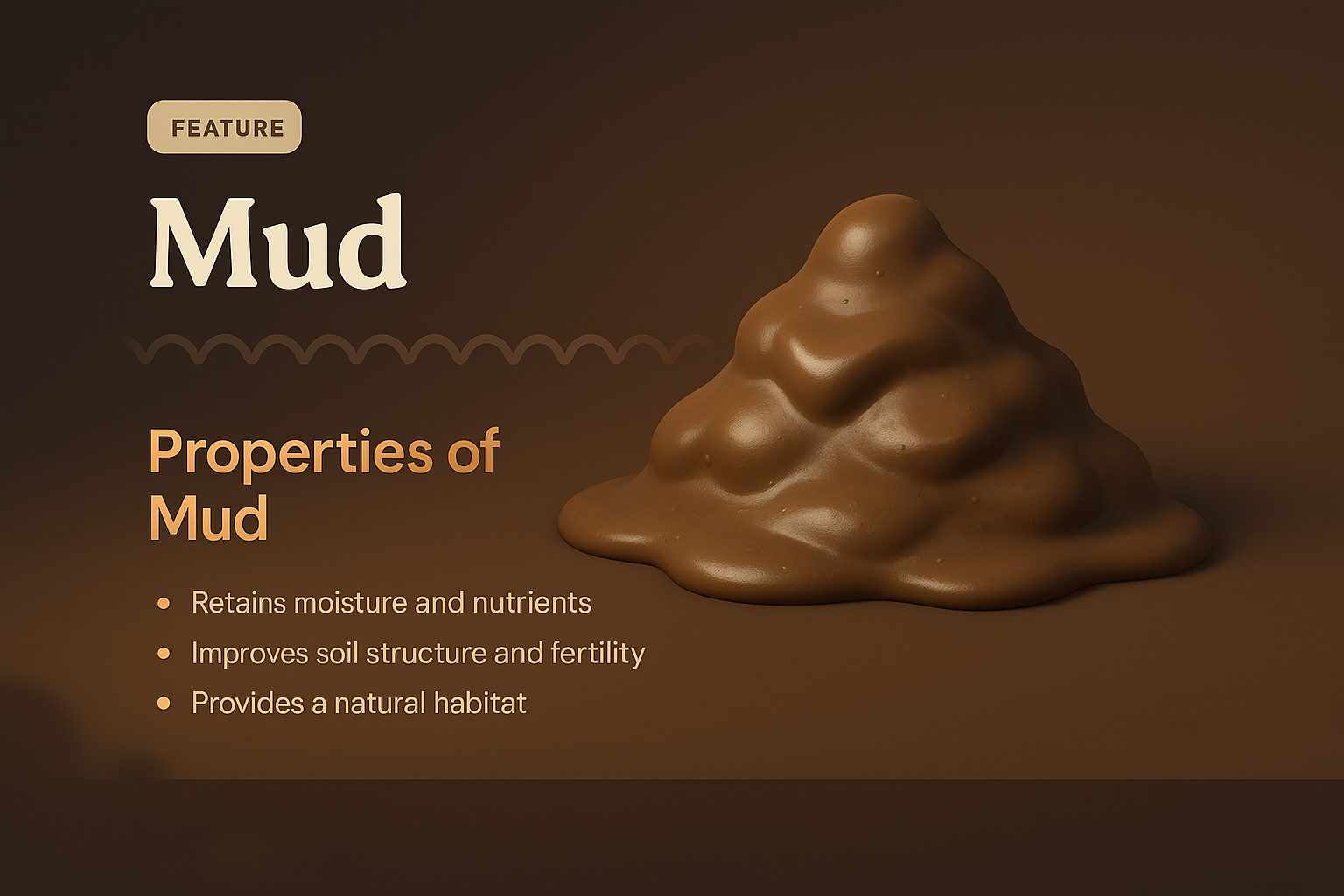 3D Illustration of Mud Features with Informative Text