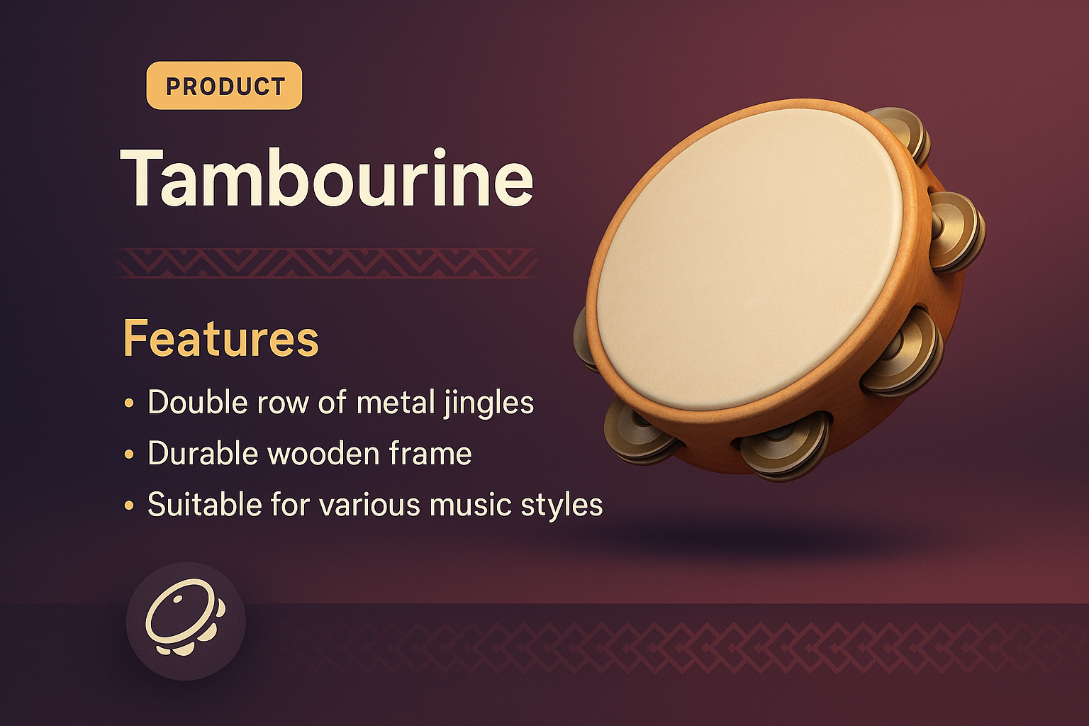 Stylish Tambourine Landing Page Design
