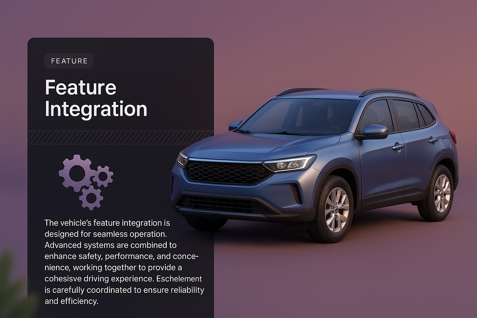 3D Vehicle Illustration with Feature Integration Design