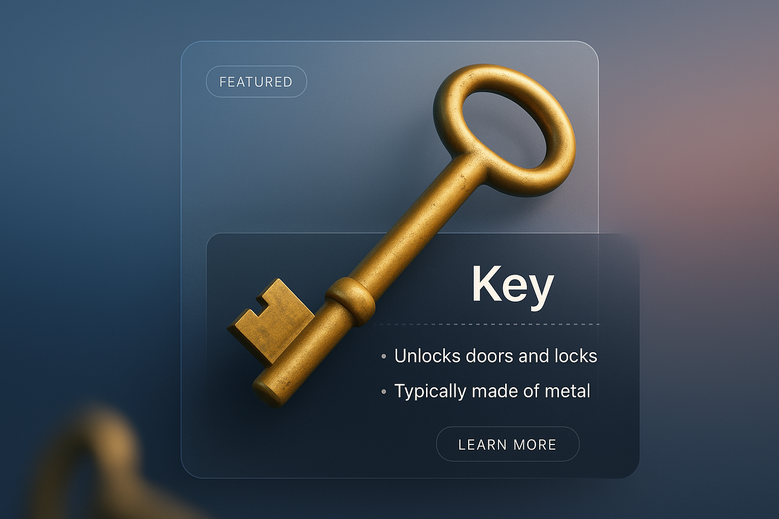 3D Design of a Key with Gradient Background