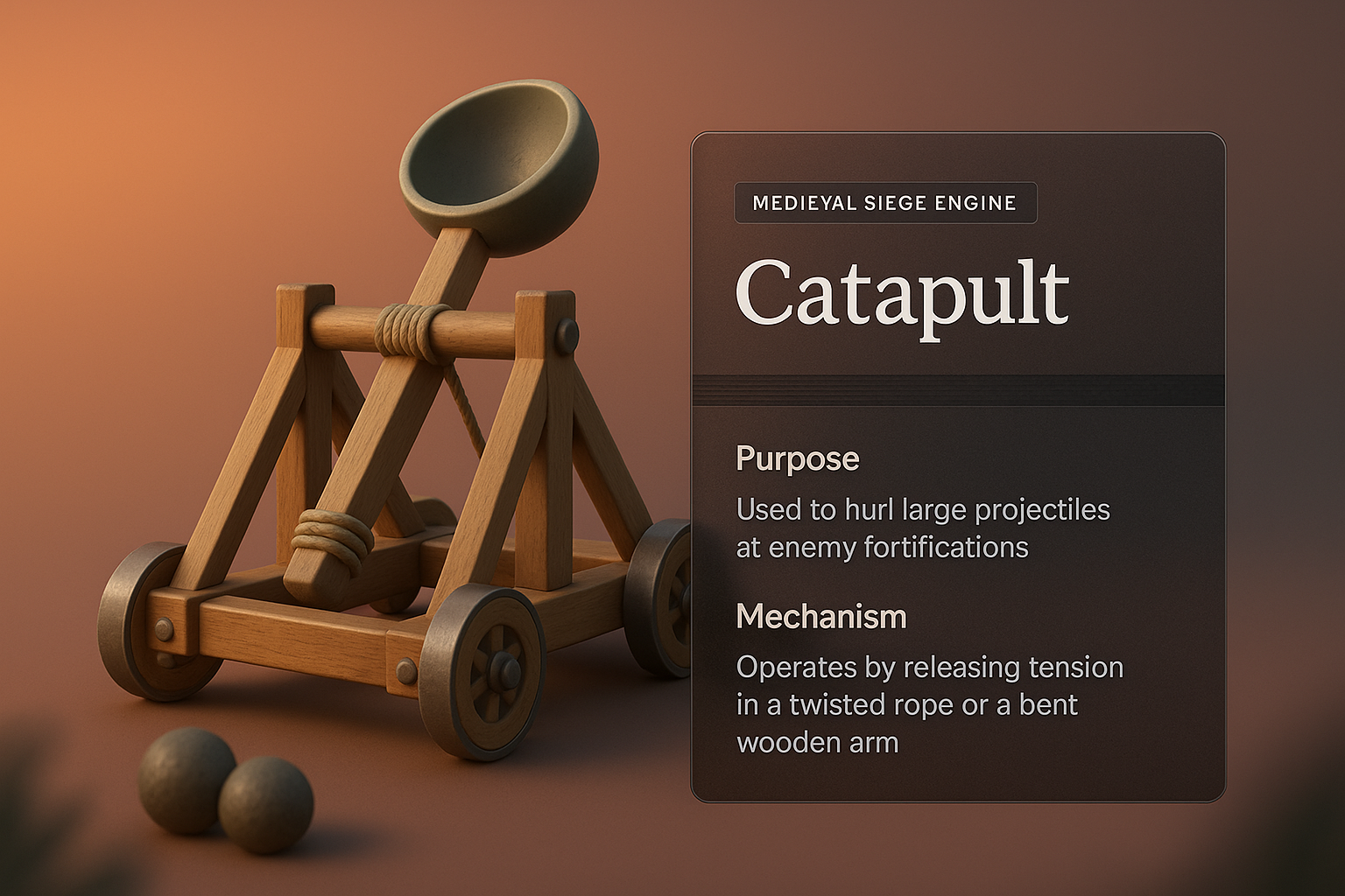 Creative Catapult Design with 3D Illustration