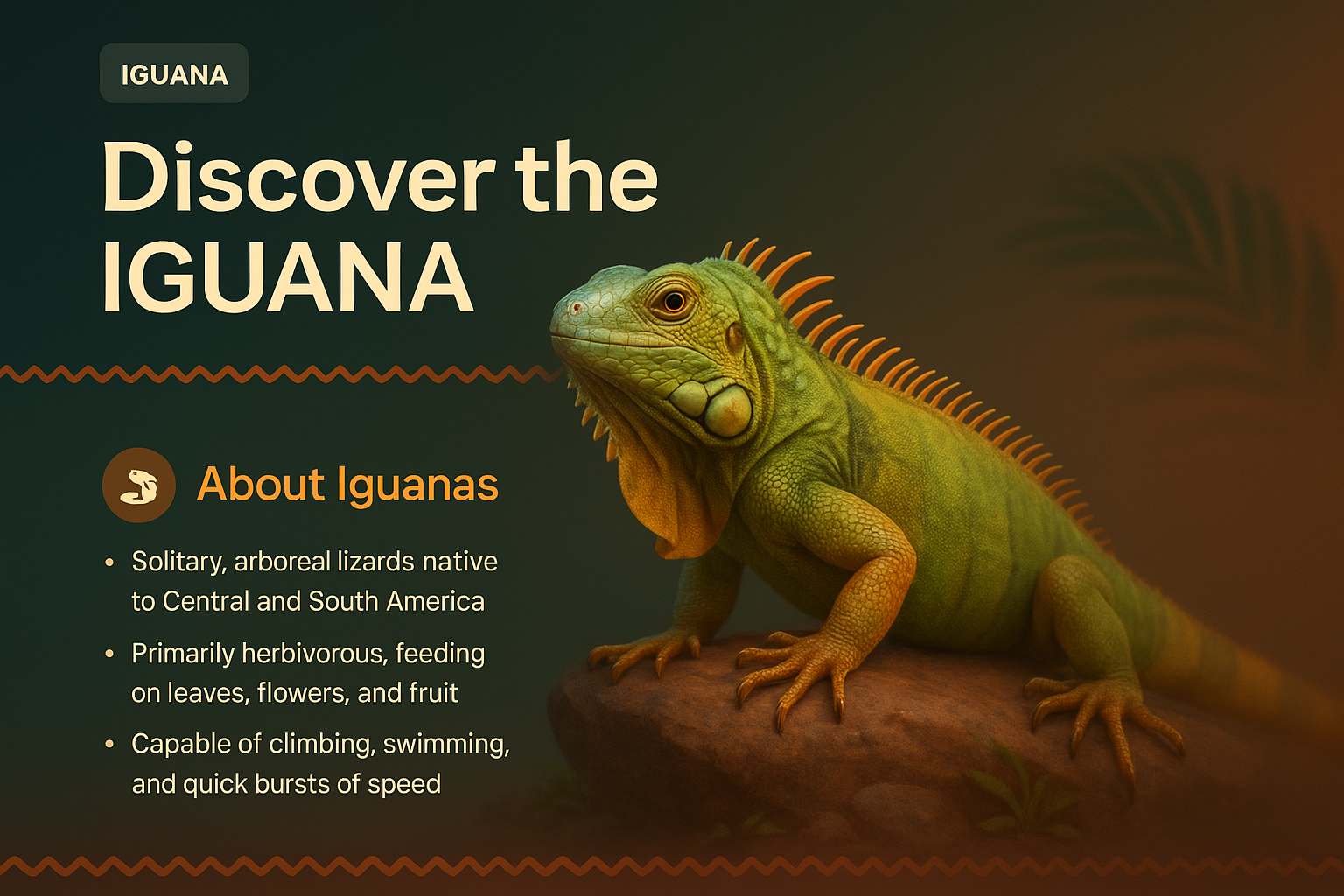 Iguana Landing Page Design with Informative Features