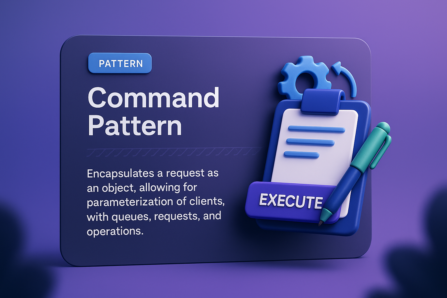 3D Illustration of Command Pattern for Web Design