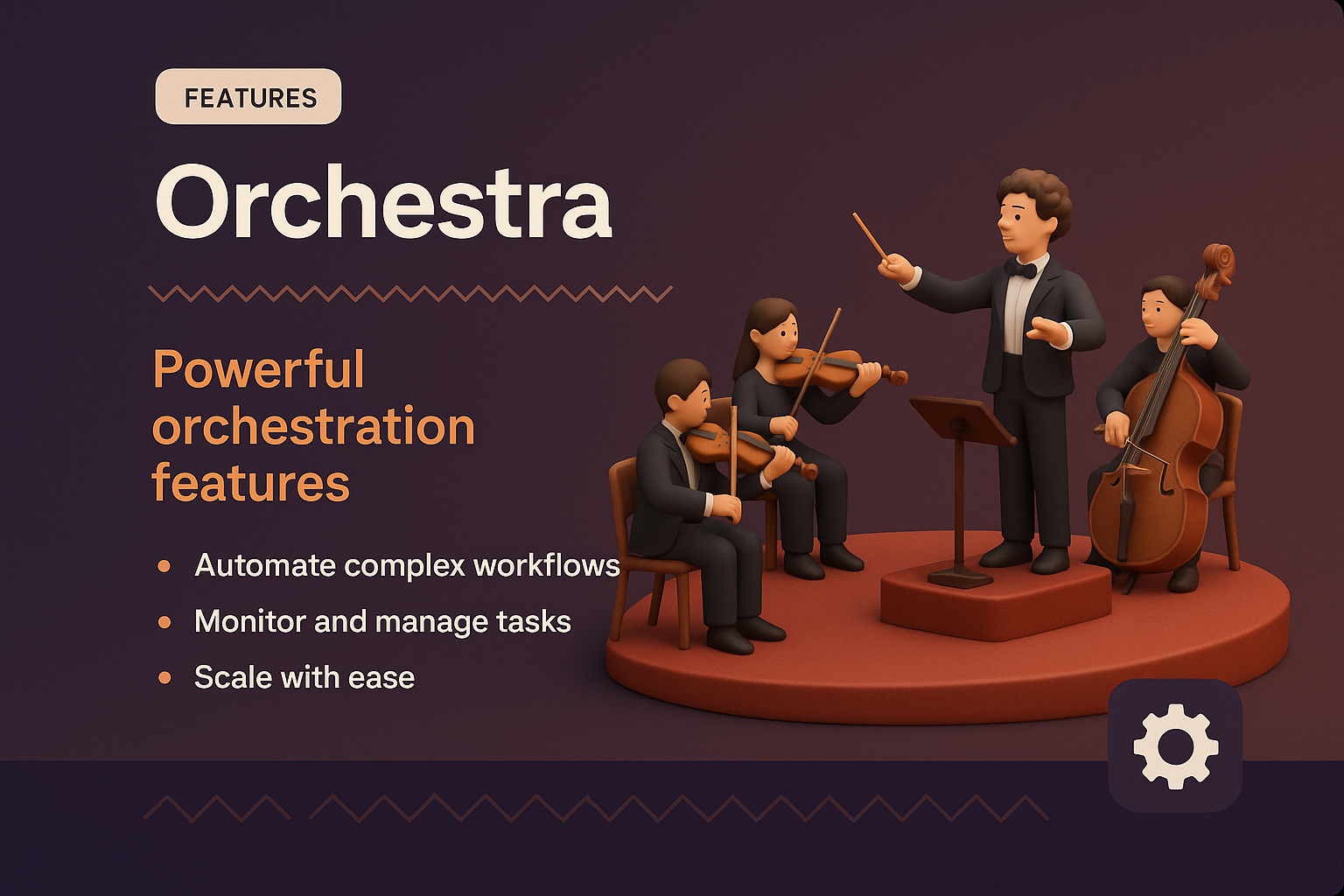 3D Illustration of an Orchestra with Engaging Features