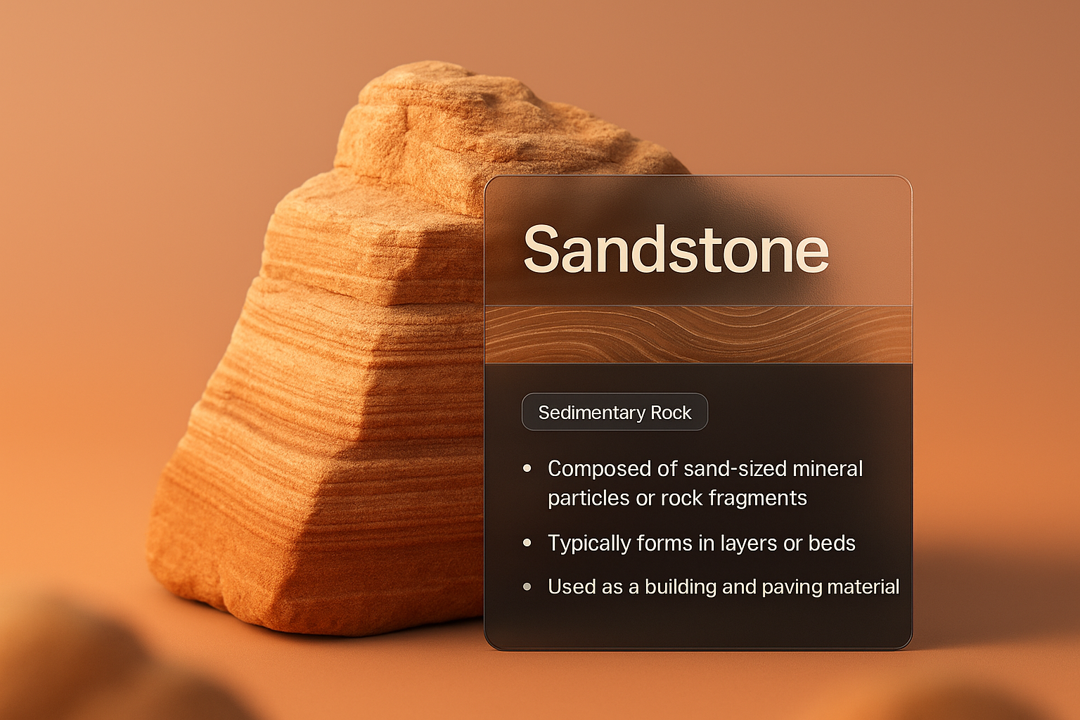 3D Sandstone Illustration with Informative Overlay