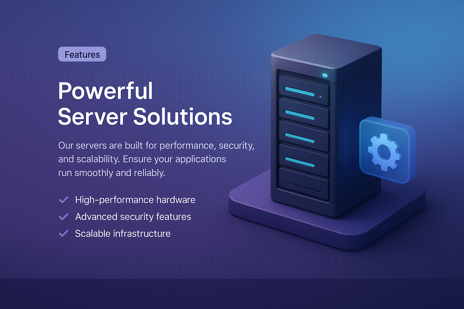 Powerful Server Solutions Landing Page Design