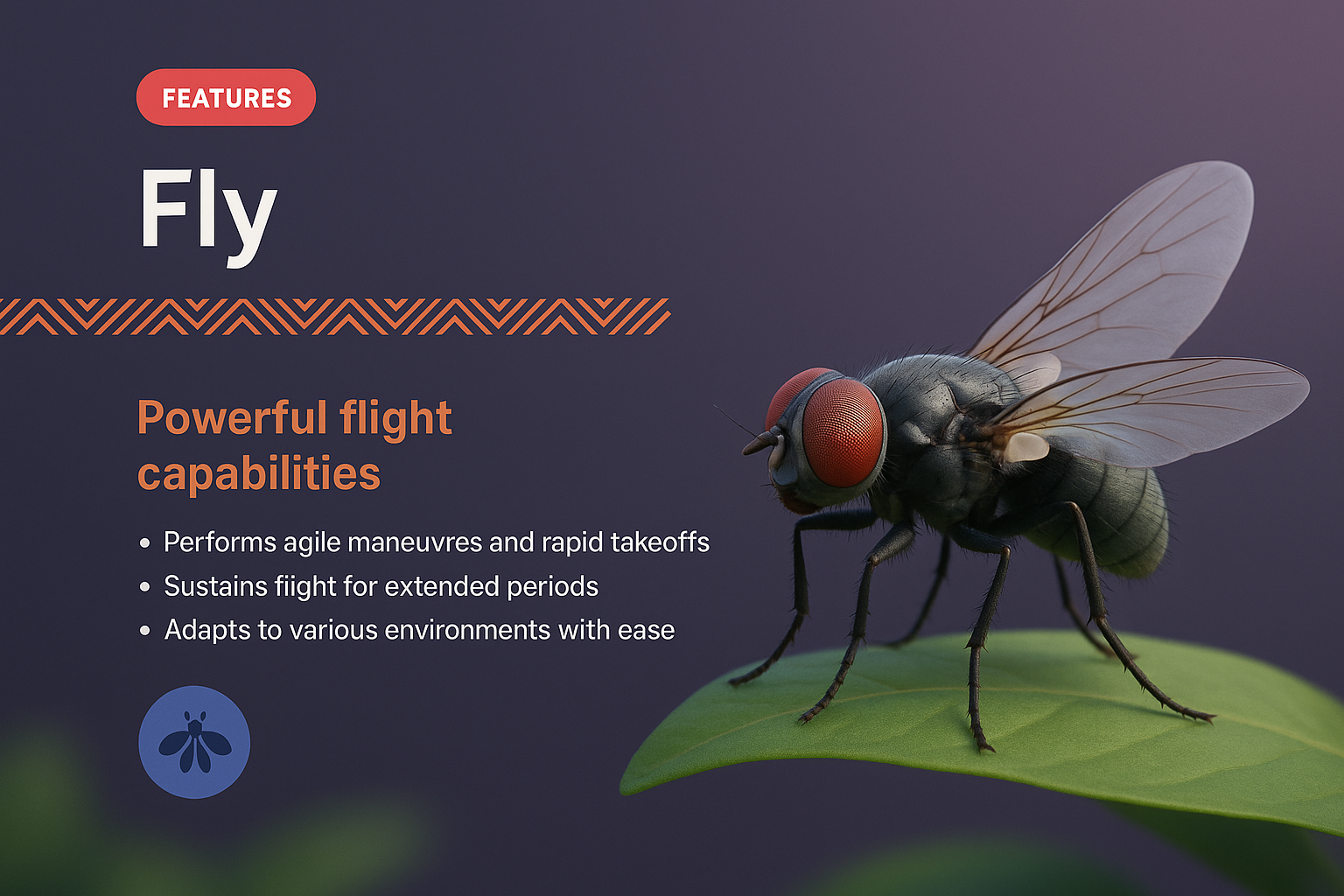 Stylish Landing Page Design Featuring a Fly