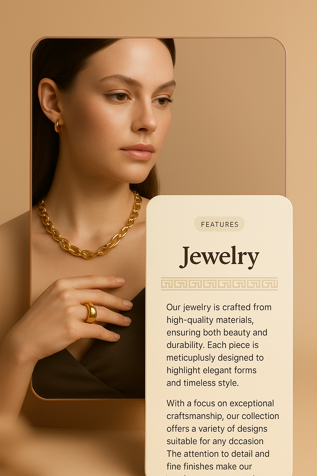 Elegant Jewelry Displayed on Model with Detailed Features