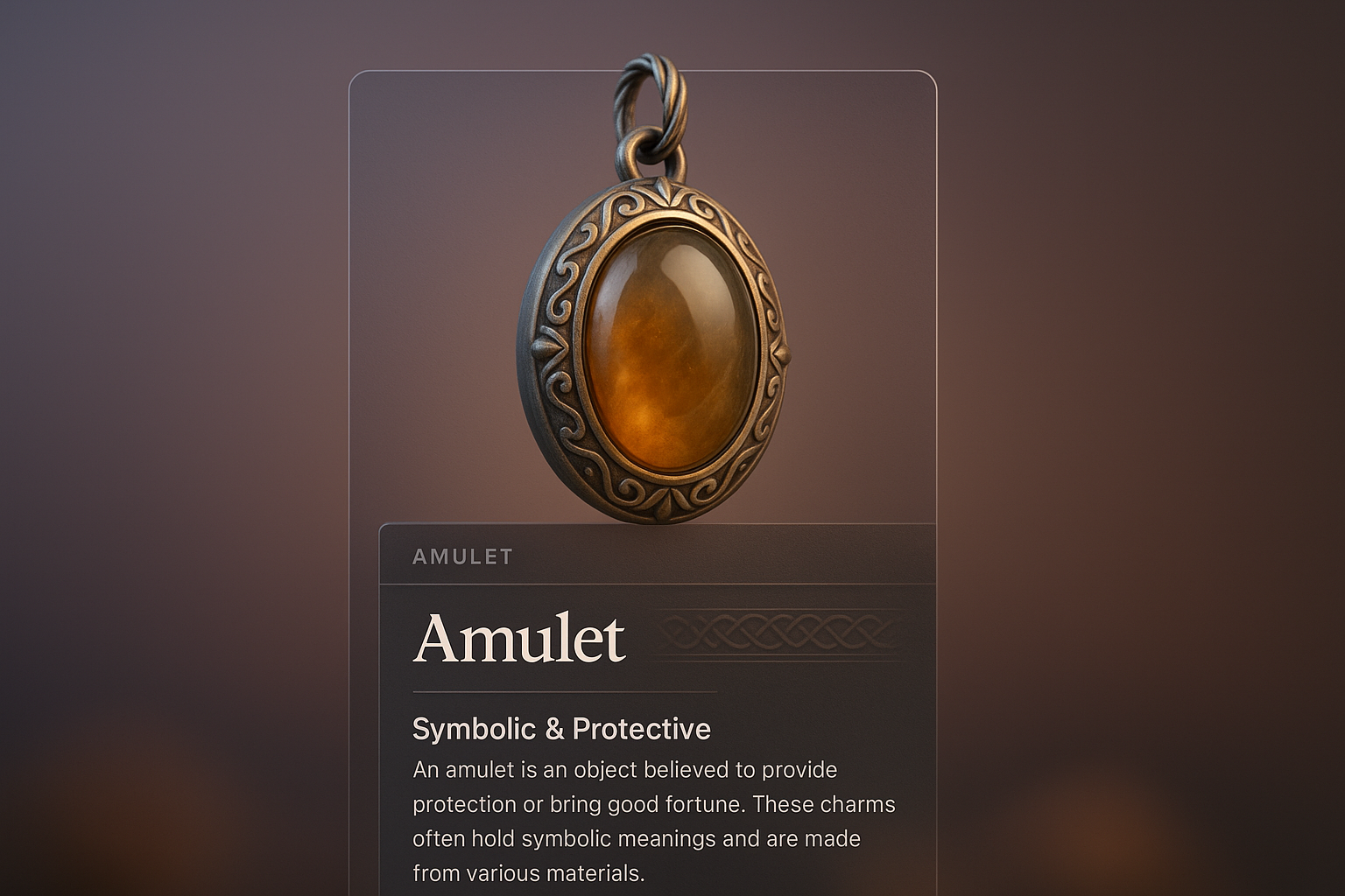 3D Amulet Design with Detailed Description