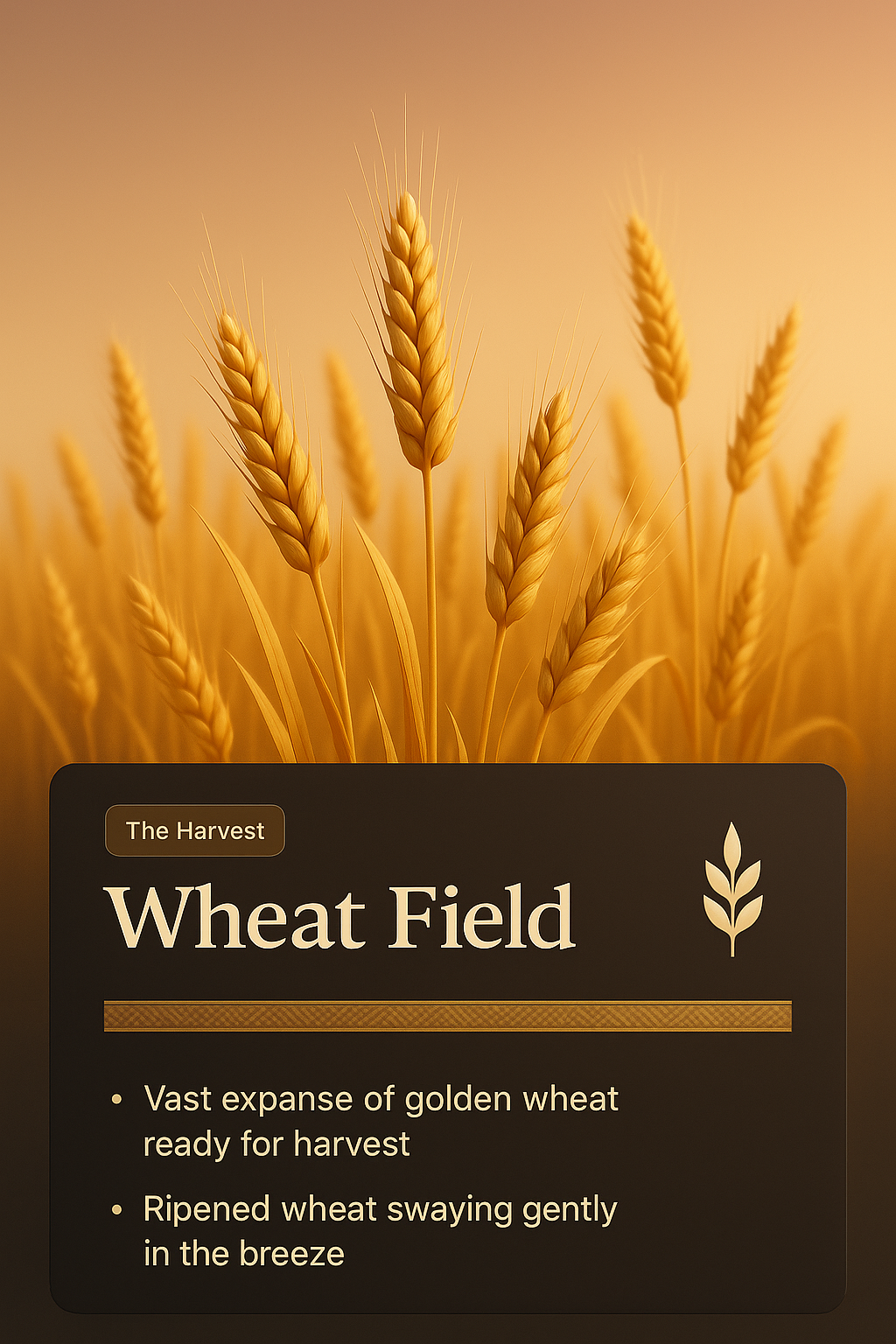 Golden Wheat Field Ready for Harvest in 3D Illustration