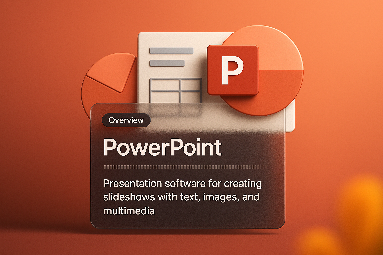 3D PowerPoint Design with Transparent Elements and Modern Aesthetics