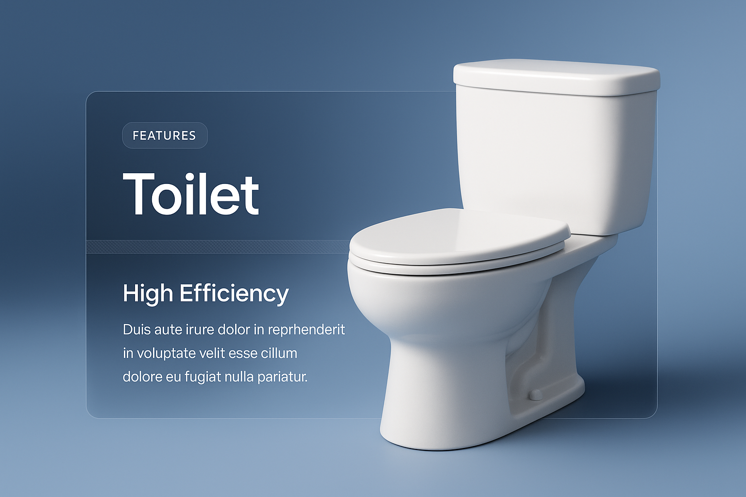3D Illustration of a Modern Toilet with Information Overlay