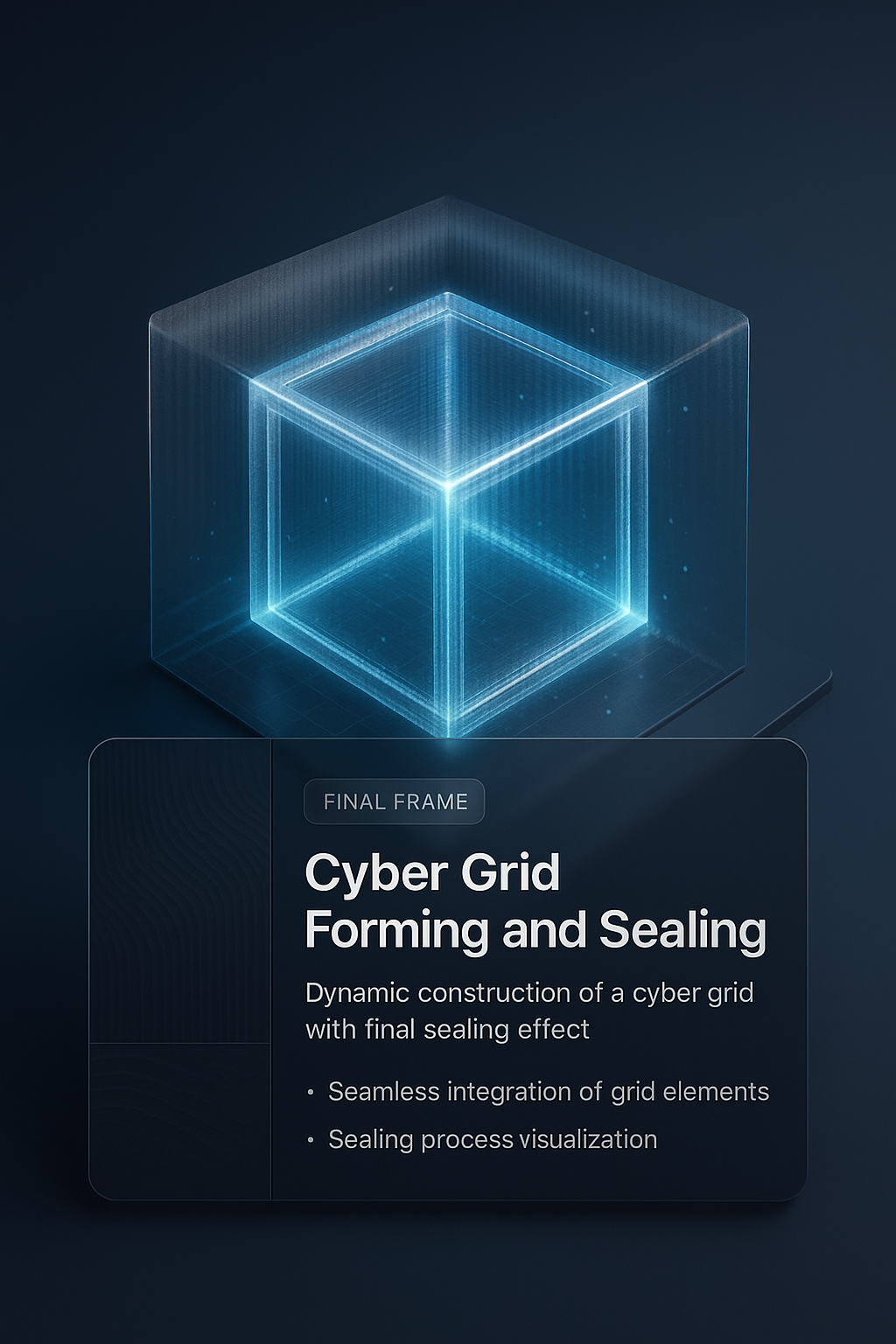 Dynamic Cyber Grid Illustration with Seamless Sealing Effect