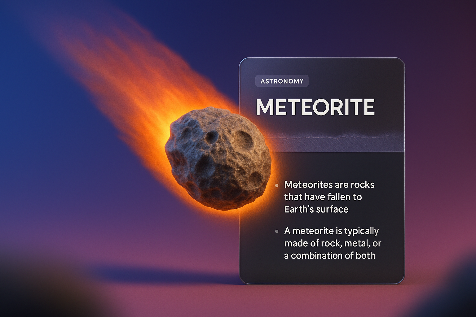 3D Visualization of a Meteorite with Informative Overlay