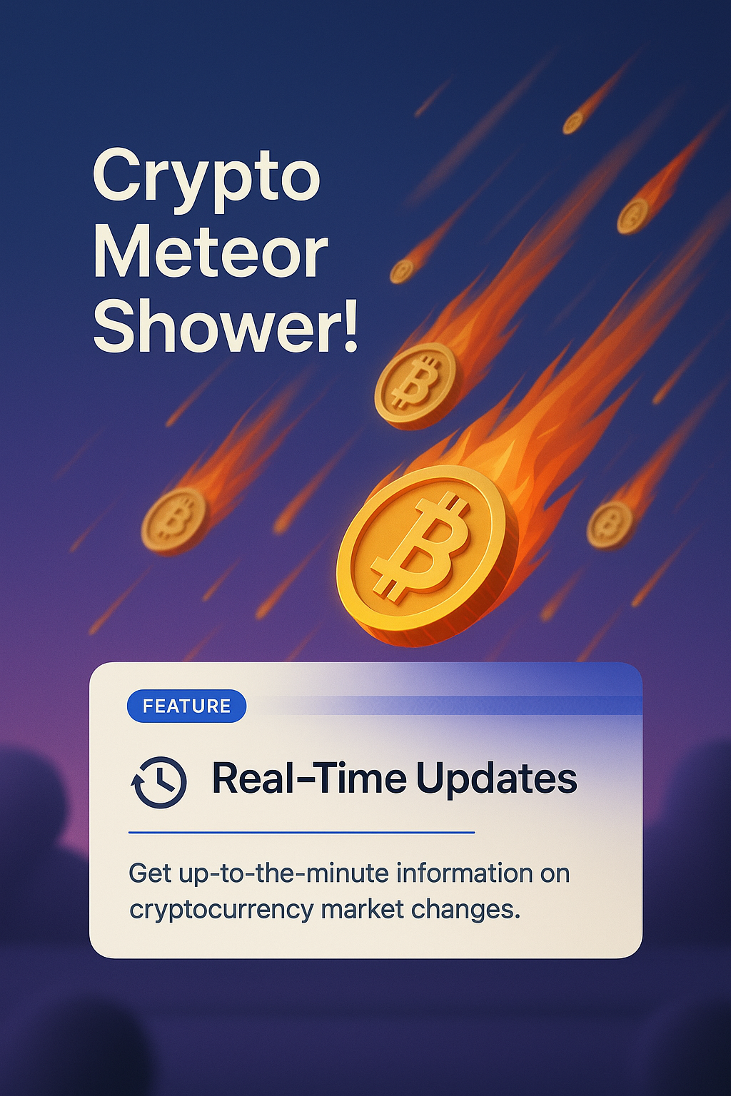 Cryptocurrency Meteor Shower Illustration with Real-Time Updates