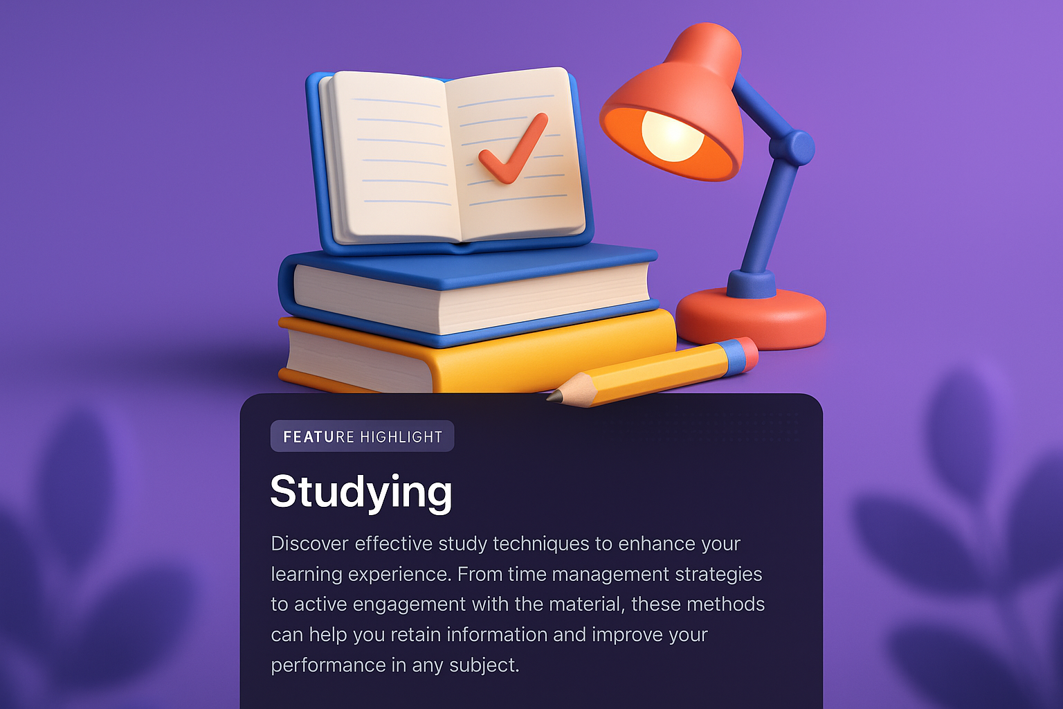 3D Illustration for a Study-Themed Web Page Design