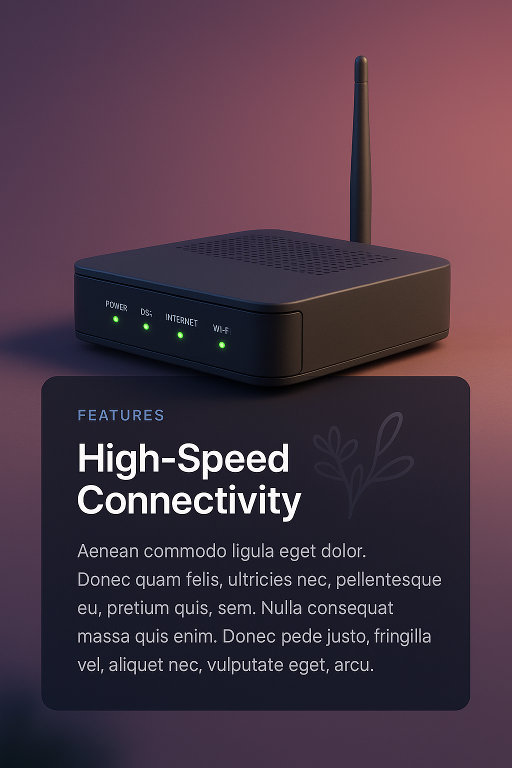 3D Illustration of a Modem with Feature Highlights