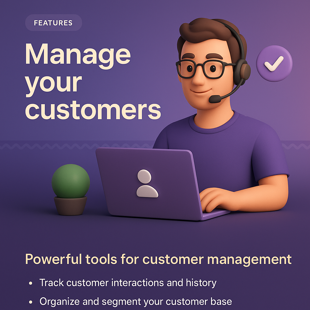 3D Illustration of Customer Management Tools for Landing Page