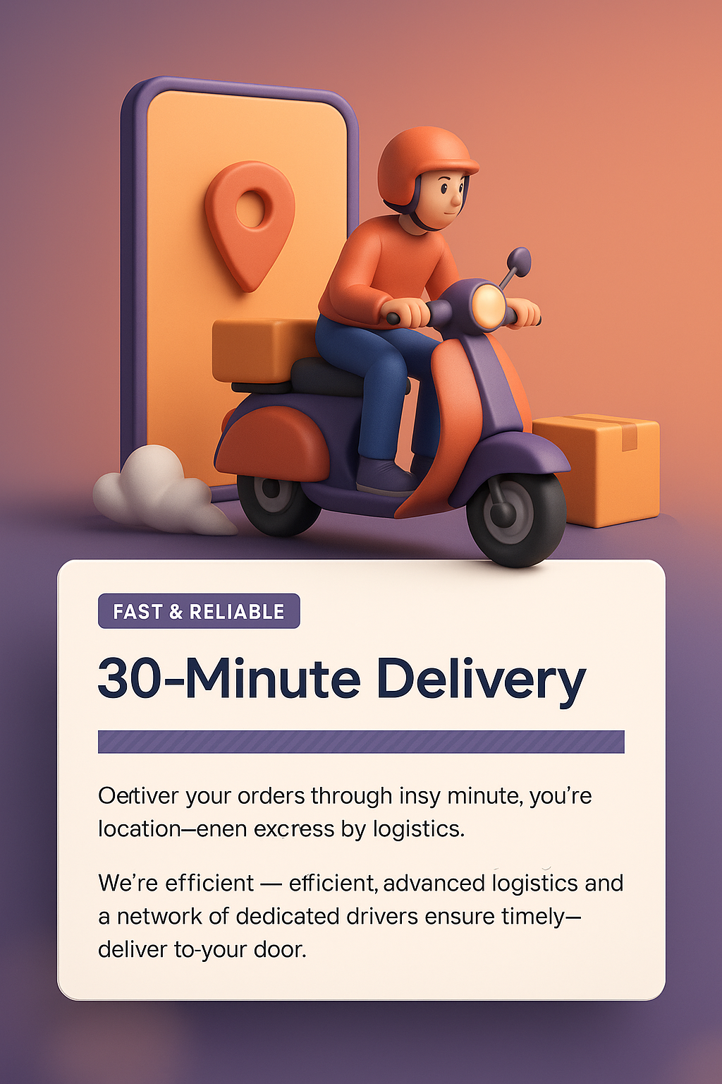 Efficient 30-Minute Delivery Service Illustration