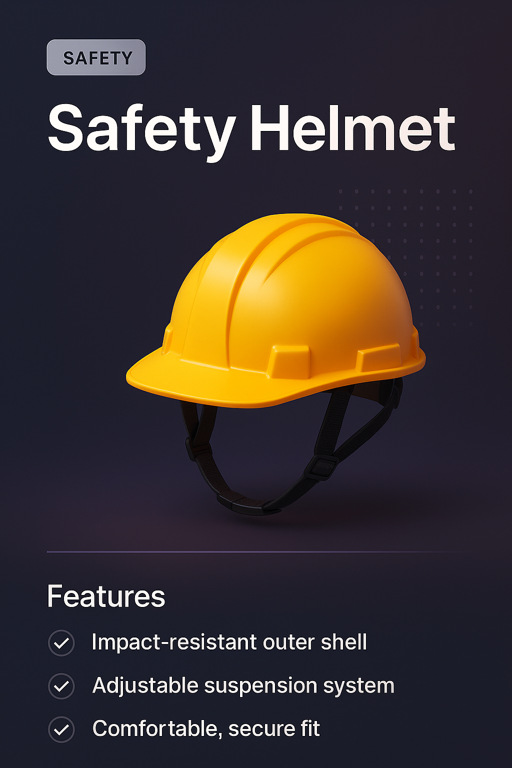 Stylish Safety Helmet with Features Overview and 3D Design