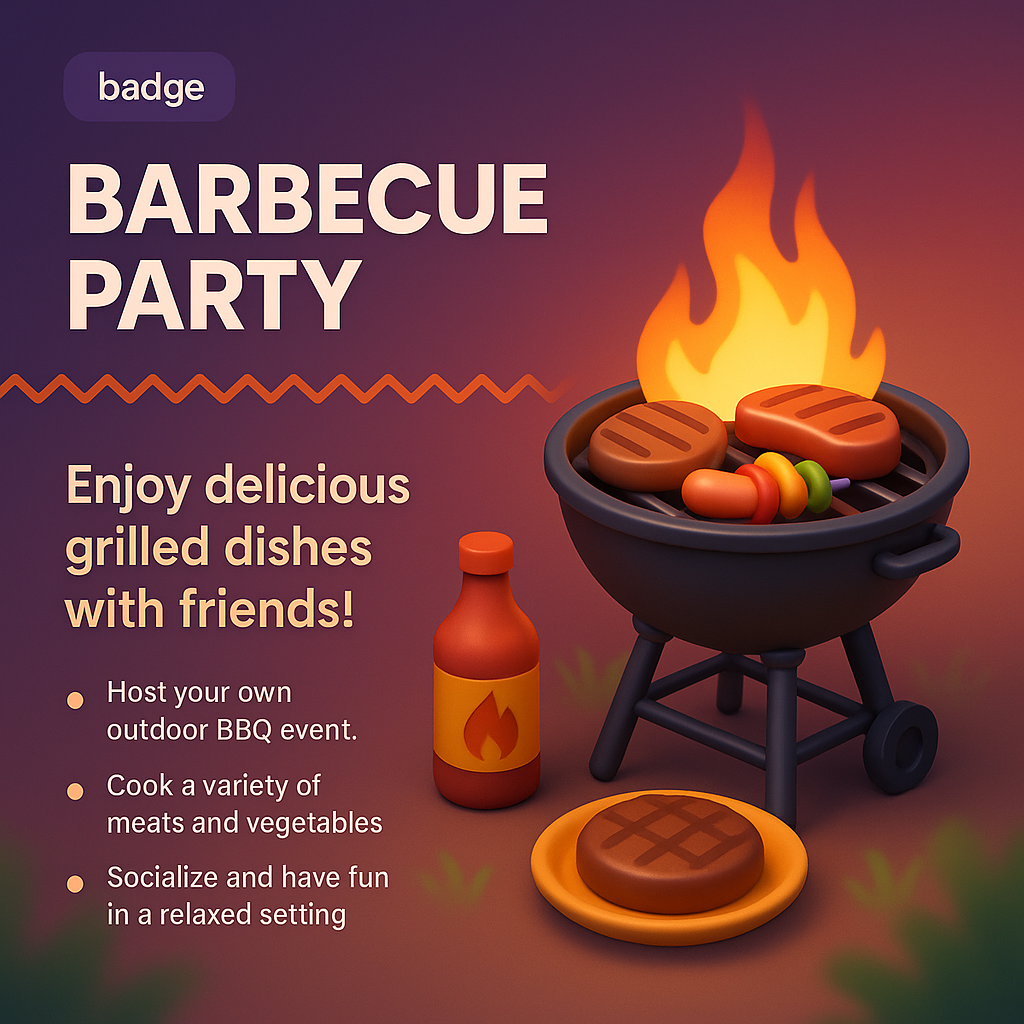 Delicious BBQ Party Illustration with Grilled Dishes