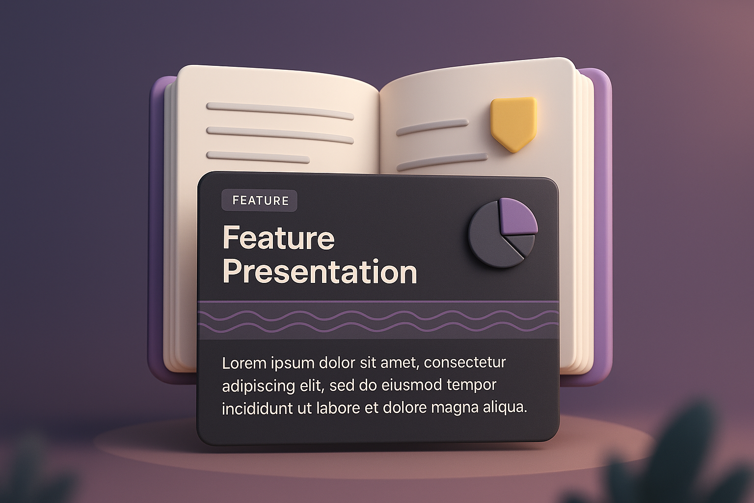 Stylish 3D Web Page Design Featuring Feature Presentation
